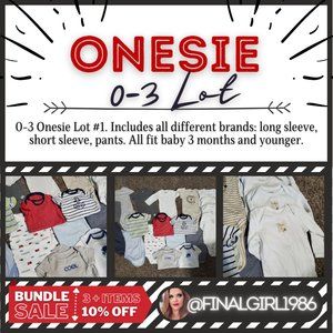 Baby Onesie Lot 0-3 Months